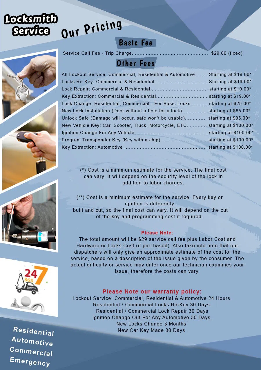 Locksmith Master Shop Gaithersburg, MD 301-969-3228 - Pricelist-12